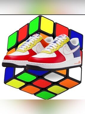Nike Air Force 1 Low '07 LV8 Rubik's Cube Sneakers  Size_7y (7M/8.5W )